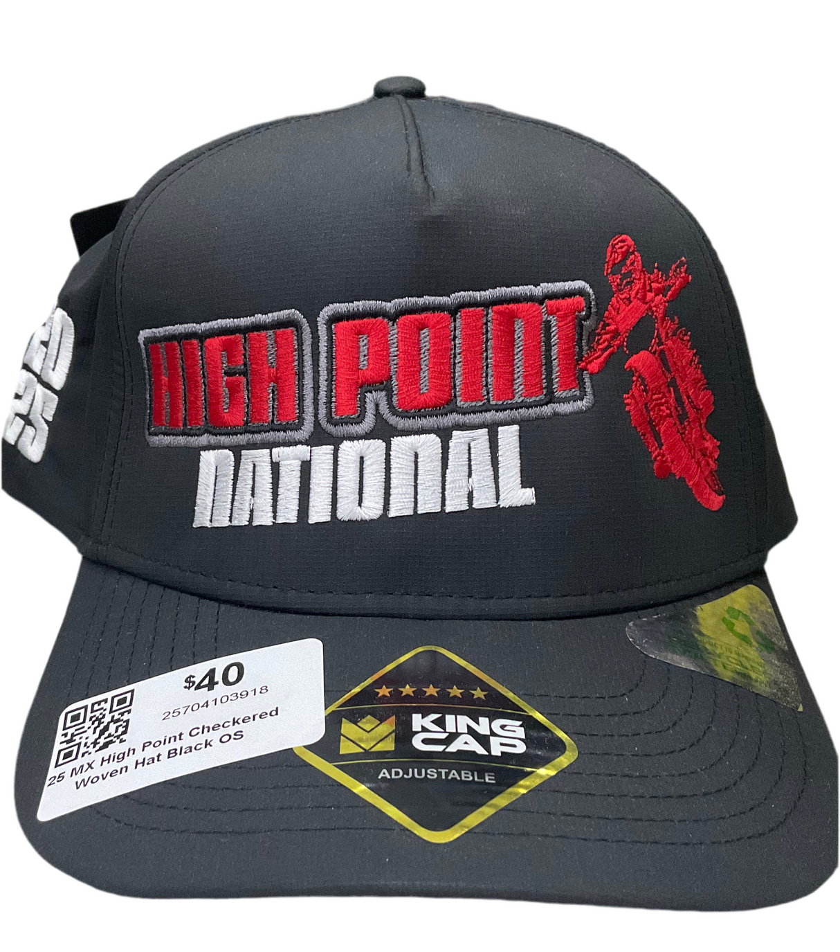 25 MX High Point Checkered Woven Black Hat