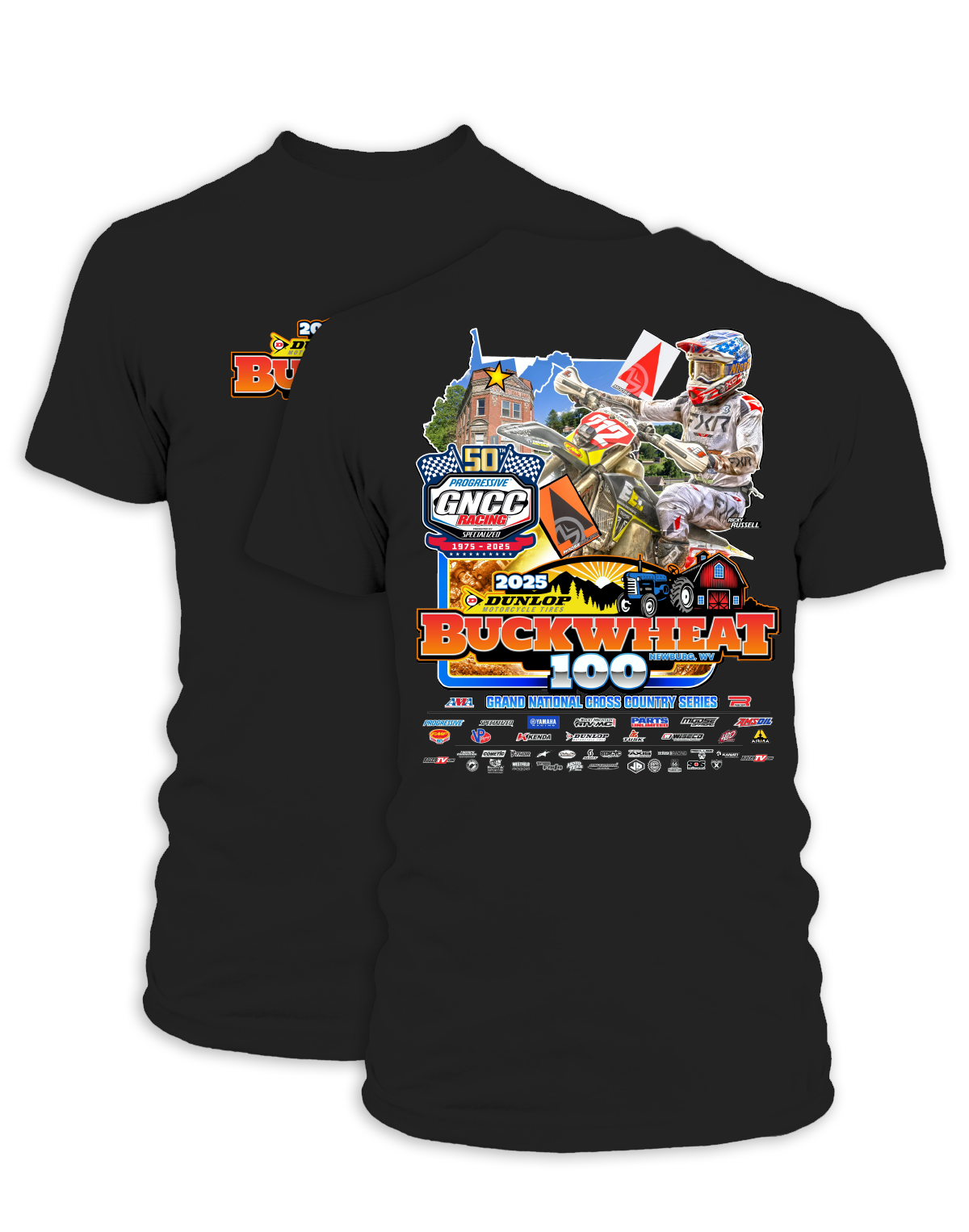 25 GNCC Buckwheat Event Tee Bike