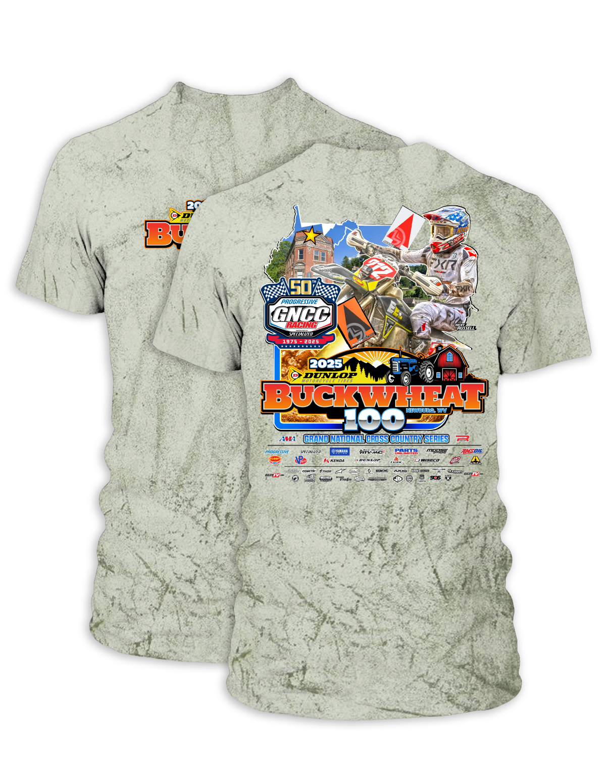25 GNCC Buckwheat Event Tee Bike