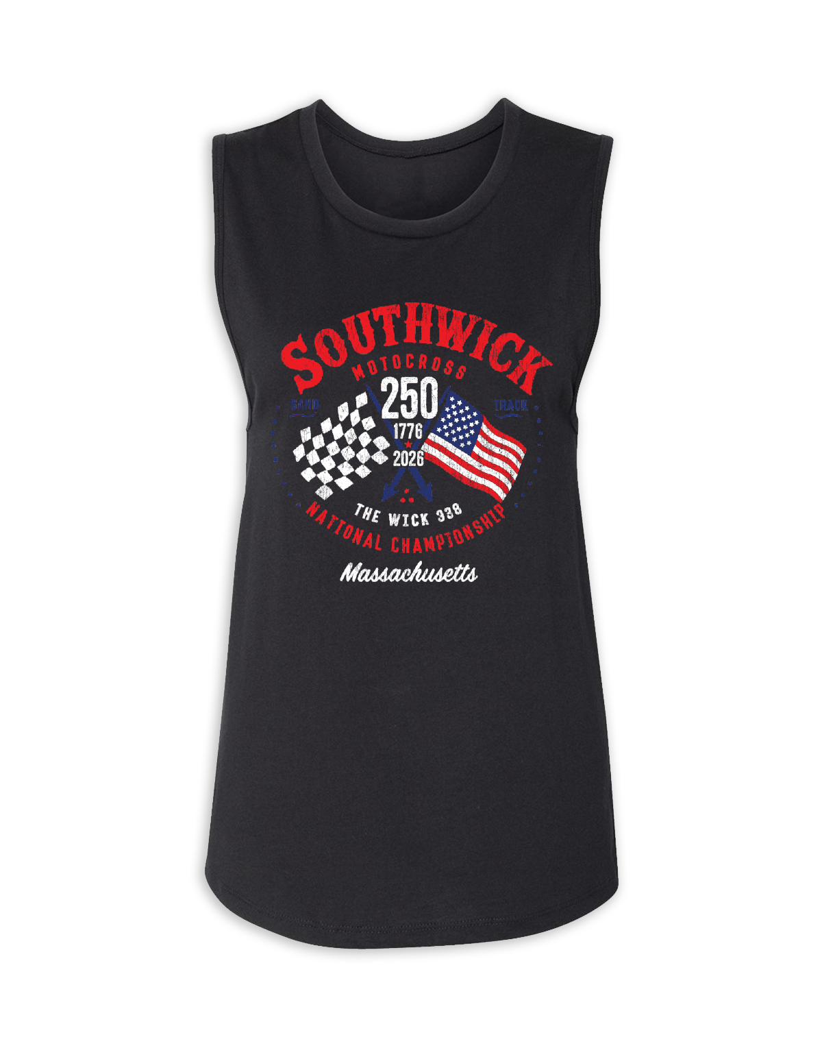 26 MX Southwick Flags 196 Ladies Tanks