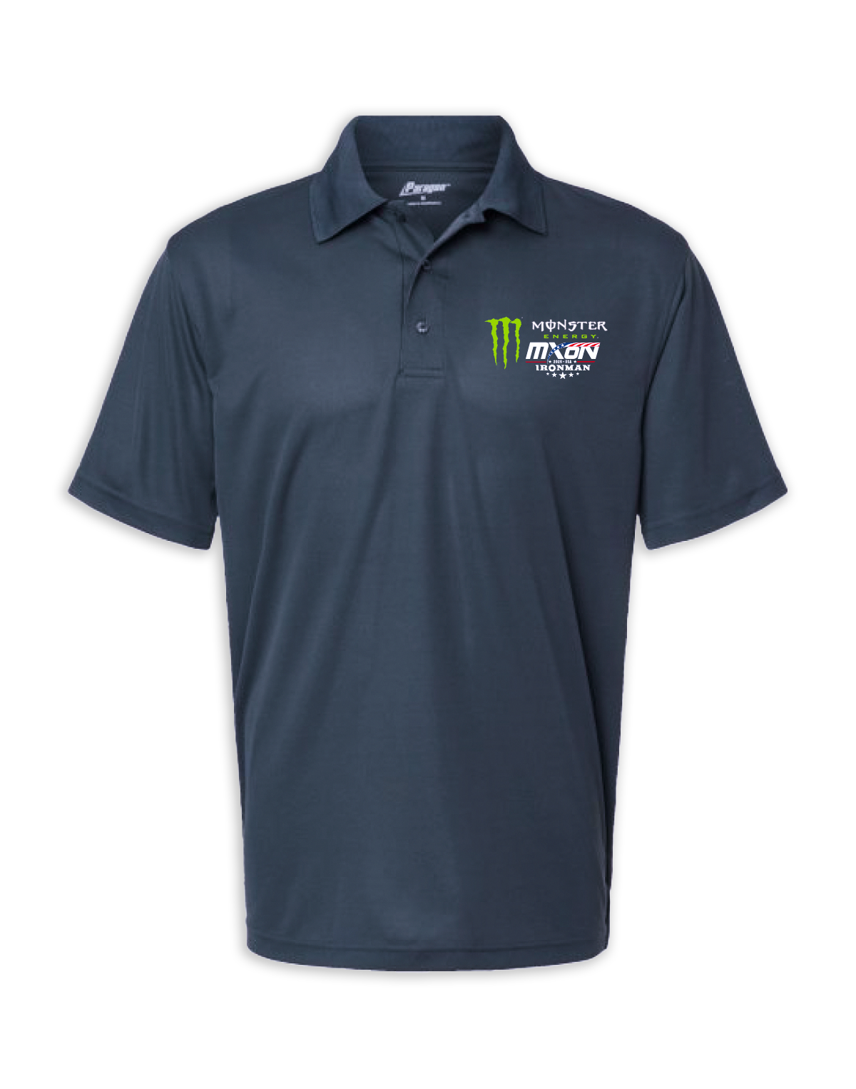 25 MXON Ironman Grey Polo Specialty Embroidered