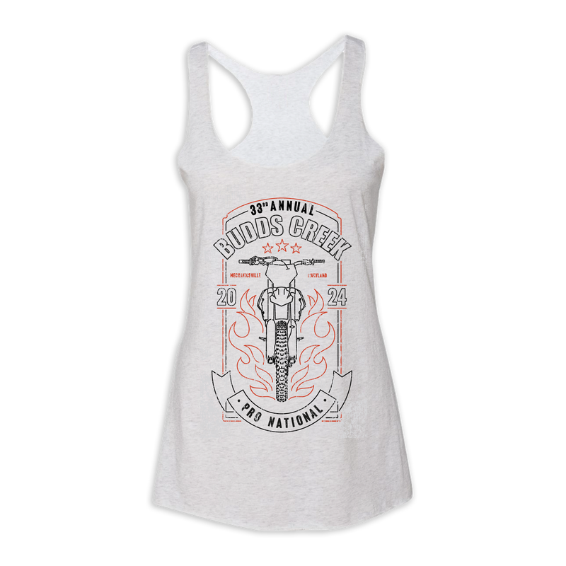 2024 MX Budds Creek Ladies Heather White Tank Top