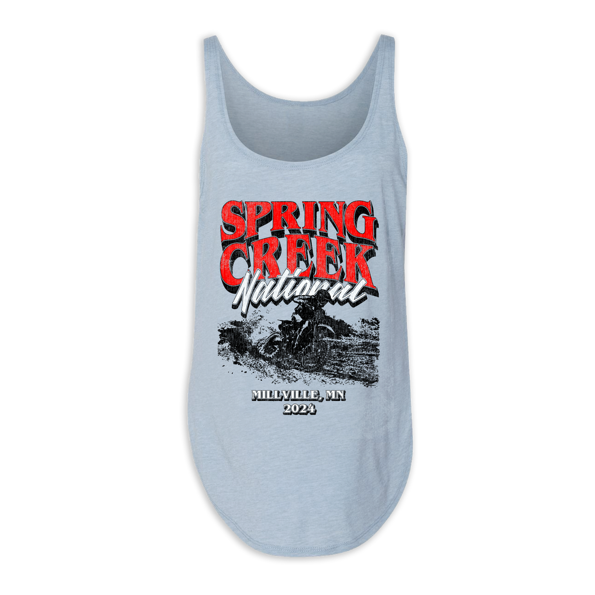 2024 MX Spring Creek Ladies Talladega Stonewash Denim Tank